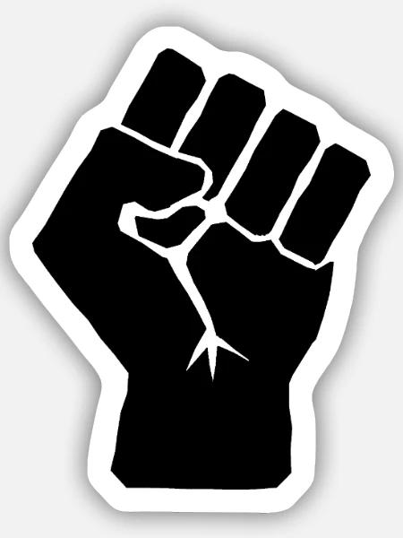 Erhobene Faust der Solidarität - Sticker Größe S (10 x 10 cm) - Mattweiß