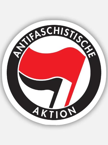 Antifaschistische Aktion Antifa Logo - Sticker Größe S (10 x 10 cm) - Mattweiß