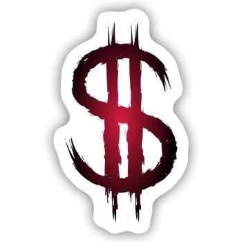 Dollarzeichen Dollar Geld Symbol - Sticker Größe S (10 x 10 cm) - Mattweiß - Vorne