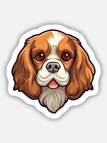 Cavalier King Charles Spaniel Hunderasse Cartoon Ka - Sticker Größe S (10 x 10 cm) - Mattweiß