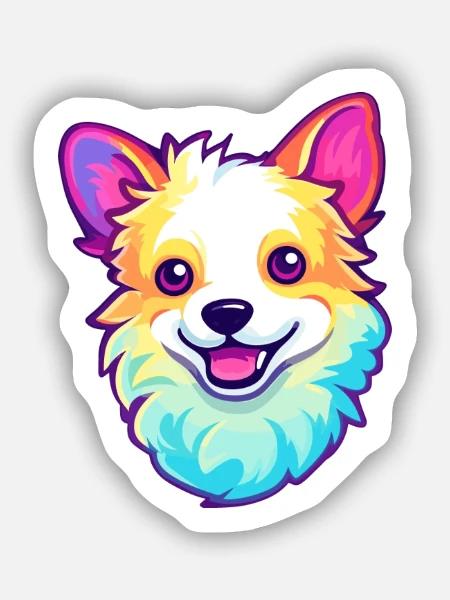 Spielzeug Deutscher Spitz Hunderasse Karikatur Kawaii Illustra - Sticker Größe S (10 x 10 cm) - Mattweiß