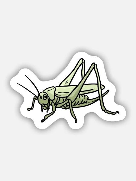Flotte Heuschrecke Insektenfreund - Sticker Größe S (10 x 10 cm) - Mattweiß