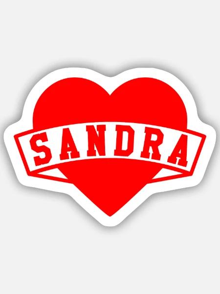 Sandra - Sticker Größe S (10 x 10 cm) - Mattweiß