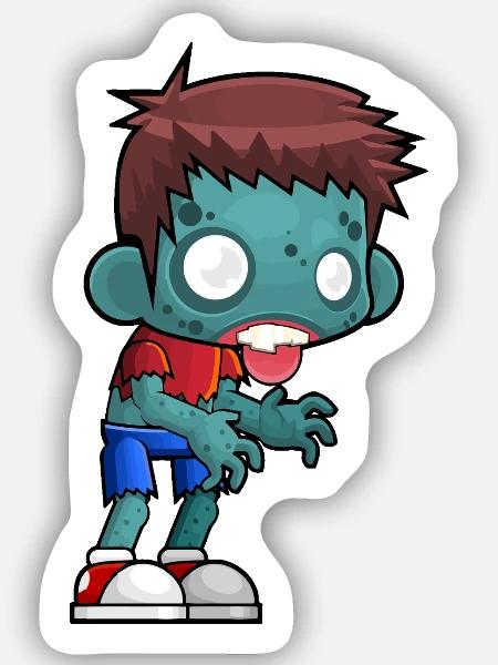 Zombie - Sticker Größe S (10 x 10 cm) - Mattweiß