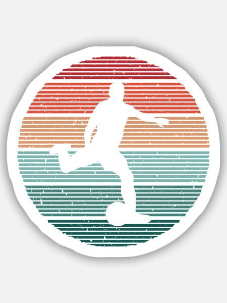 Fußballer Vintage Fußballtrainer Fußballspieler - Sticker Größe S (10 x 10 cm) - Mattweiß