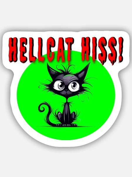 Höllenkatze zischt! 2 - Sticker Größe S (10 x 10 cm) - Mattweiß