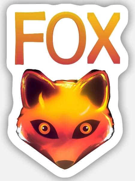 Der Fuchskopf - Sticker Größe S (10 x 10 cm) - Mattweiß