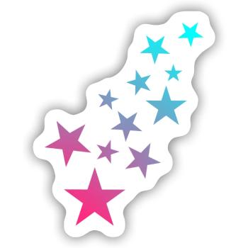 Stern Symbol Sternchen Muster - Sticker Größe S (10 x 10 cm) - Mattweiß - Vorne