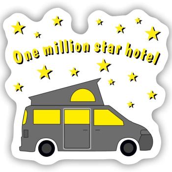 one million star hotel - Sticker Größe S (10 x 10 cm) - Mattweiß - Vorne
