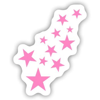 Stern Sternchen Muster Symbol Rosa - Sticker Größe S (10 x 10 cm) - Mattweiß - Vorne