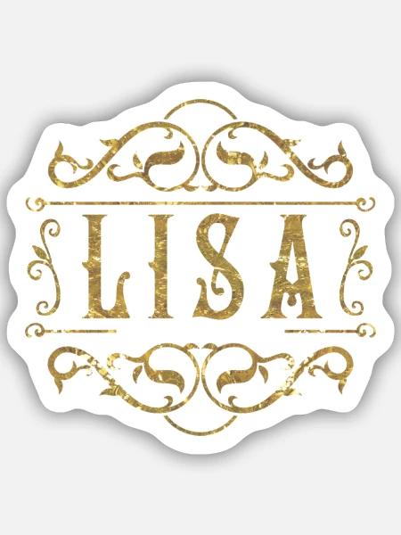Lisa gold - Sticker Größe S (10 x 10 cm) - Mattweiß