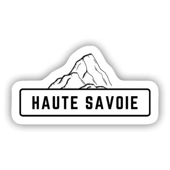 Haute Savoie Schwarzer Berg - Sticker Größe S (10 x 10 cm) - Mattweiß - Vorne