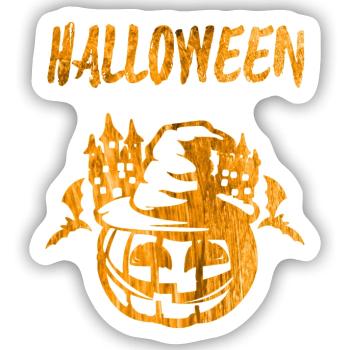 Halloween Kürbis Handabdruck - Sticker Größe S (10 x 10 cm) - Mattweiß - Vorne