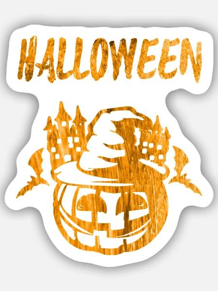 Halloween Kürbis Handabdruck - Sticker Größe S (10 x 10 cm) - Mattweiß