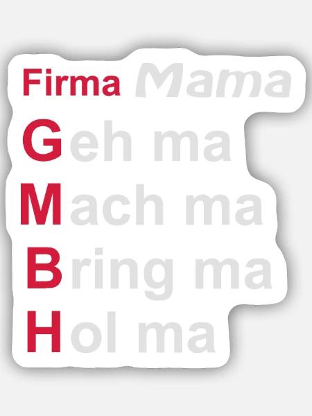 firma mama - Sticker Größe S (10 x 10 cm) - Mattweiß
