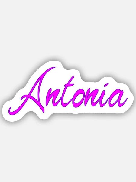 Antonia Neon Script - Sticker Größe S (10 x 10 cm) - Mattweiß