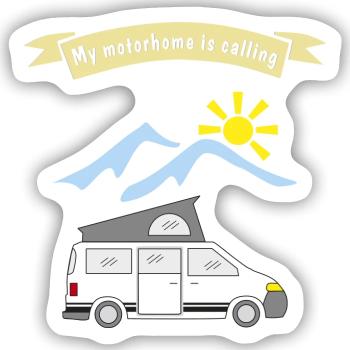 motorhome is calling - Sticker Größe S (10 x 10 cm) - Mattweiß - Vorne