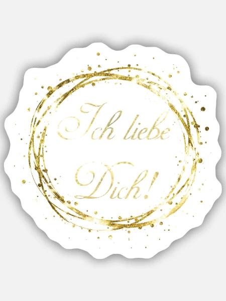 Ich liebe Dich - Sticker Größe S (10 x 10 cm) - Mattweiß