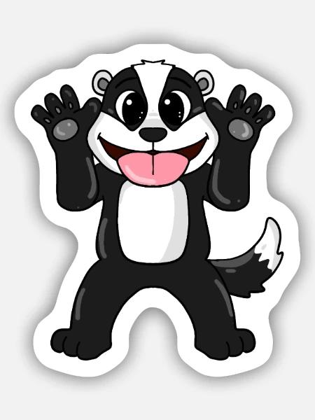 Dachs - Sticker Größe S (10 x 10 cm) - Mattweiß