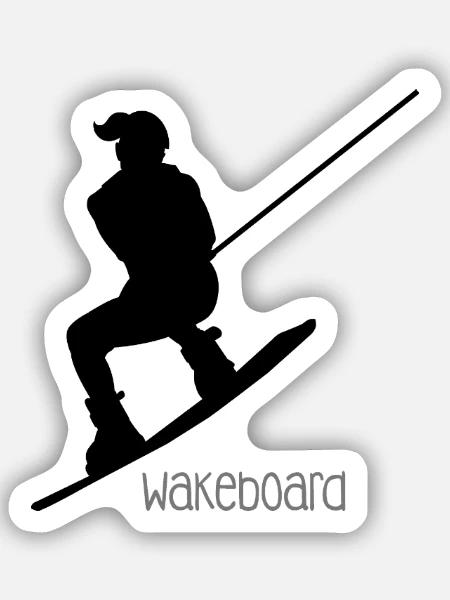 Wakeboarder / Wakeboarderin - Sticker Größe S (10 x 10 cm) - Mattweiß
