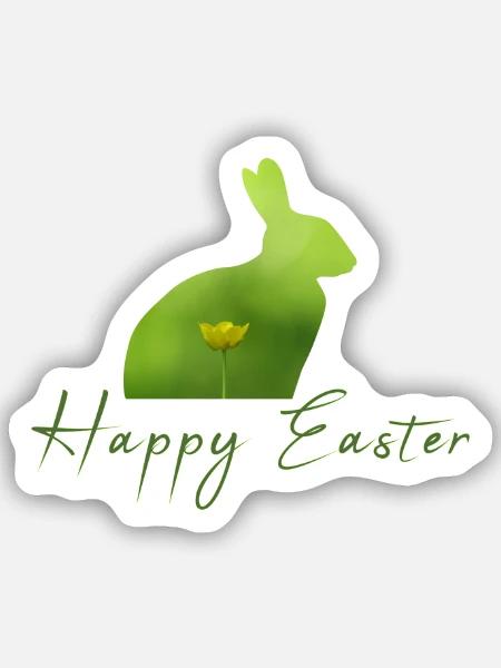 Happy Easter rabbit - Sticker Größe S (10 x 10 cm) - Mattweiß