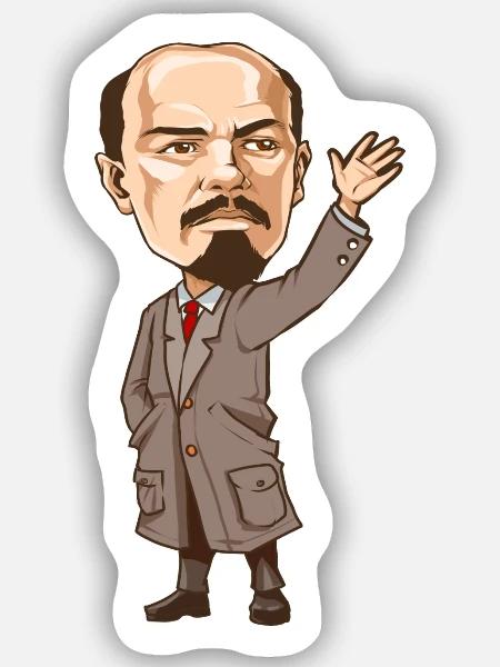 Wortgewaltiger Lenin Revolutionär - Sticker Größe S (10 x 10 cm) - Mattweiß