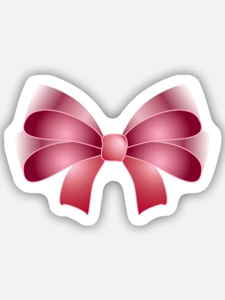Elegante Schleife in rosa - Sticker Größe S (10 x 10 cm) - Mattweiß