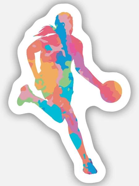 Basketballspielerin Basketballerin Basketball - Sticker Größe S (10 x 10 cm) - Mattweiß