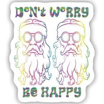 Psychedelische Hippies - Sticker Größe S (10 x 10 cm) - Mattweiß - Vorne