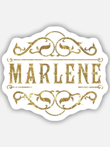 Marlene gold - Sticker Größe S (10 x 10 cm) - Mattweiß