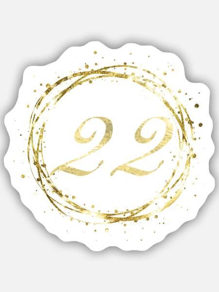 22 - Sticker Größe S (10 x 10 cm) - Mattweiß