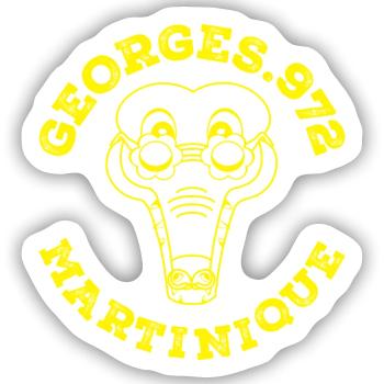Georges 972 Martinique-Gelb - Sticker Größe S (10 x 10 cm) - Mattweiß - Vorne