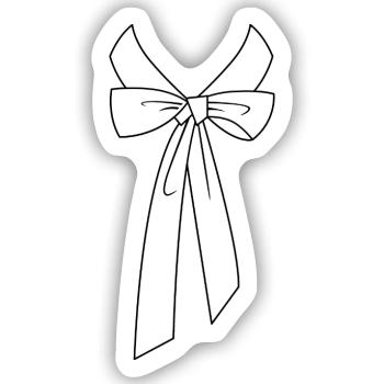 Hemdkragen mit Schleife - Sticker Größe S (10 x 10 cm) - Mattweiß - Vorne