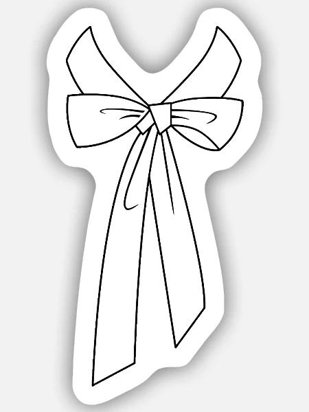 Hemdkragen mit Schleife - Sticker Größe S (10 x 10 cm) - Mattweiß
