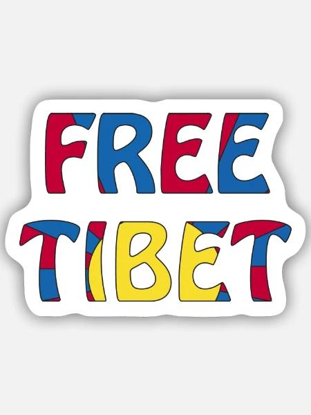 free tibet - Sticker Größe S (10 x 10 cm) - Mattweiß