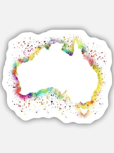 Australien Kontinent - Sticker Größe S (10 x 10 cm) - Mattweiß