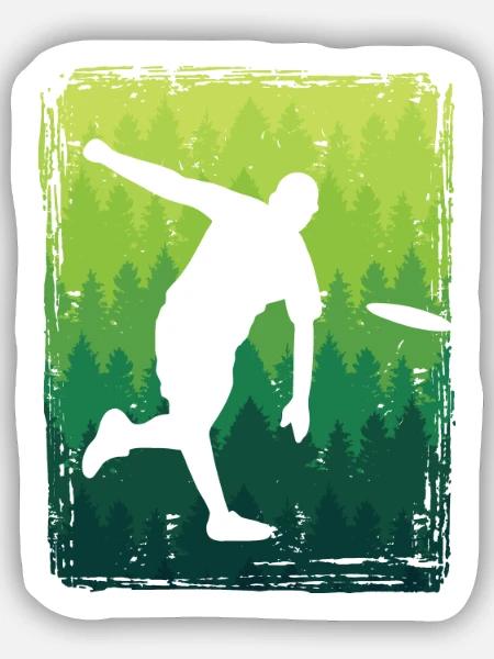 Disc Golf Discgolfer Frisbee Sport Discgolf - Sticker Größe S (10 x 10 cm) - Mattweiß