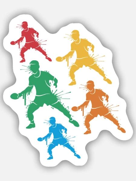 Tischtennisspieler Jungen Kinder Tischtennis - Sticker Größe S (10 x 10 cm) - Mattweiß