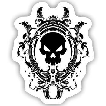 Totenkopf - Sticker Größe S (10 x 10 cm) - Mattweiß - Vorne