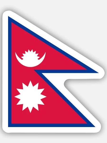 Nepal - Sticker Größe S (10 x 10 cm) - Mattweiß