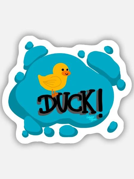 Duck! - Calypso Blous - Sticker Größe S (10 x 10 cm) - Mattweiß