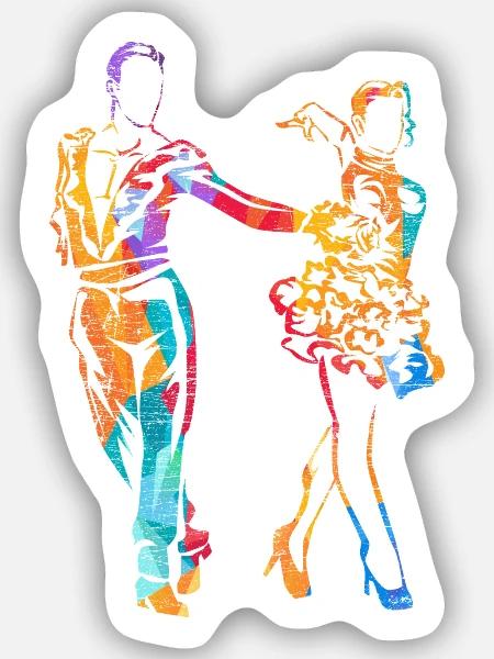 Leidenschaftlicher Cha Cha Tanzschritt - Sticker Größe S (10 x 10 cm) - Mattweiß