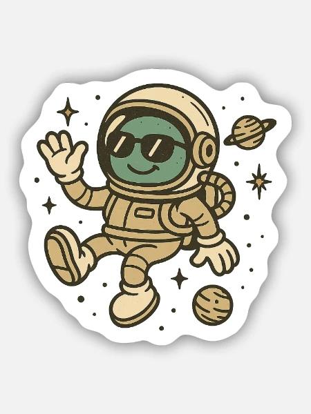 Willkommen im All - Sticker Größe S (10 x 10 cm) - Mattweiß
