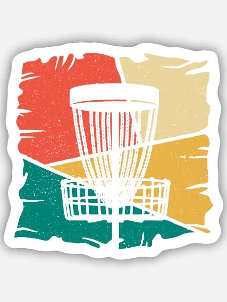 Disc Golf Spieler Discgolfer Vintage Discgolf - Sticker Größe S (10 x 10 cm) - Mattweiß