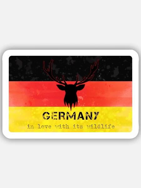 Deutschland Wildtiere Germanys Wildlife - Sticker Größe S (10 x 10 cm) - Mattweiß
