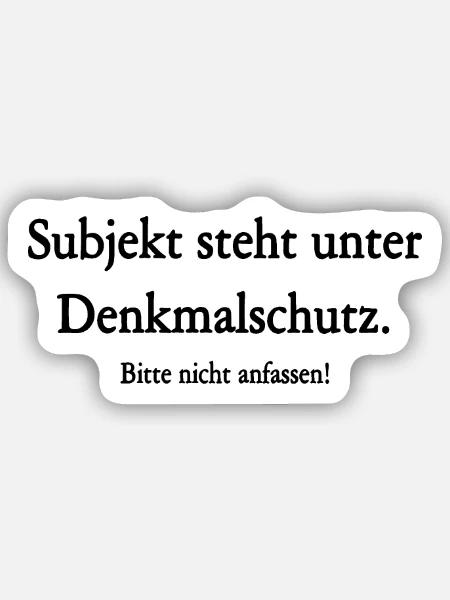 subjekt denkmalschutz - Sticker Größe S (10 x 10 cm) - Mattweiß