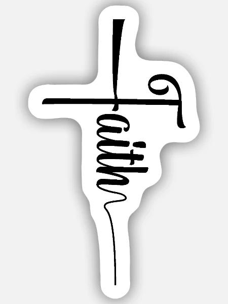 Faith - Sticker Größe S (10 x 10 cm) - Mattweiß
