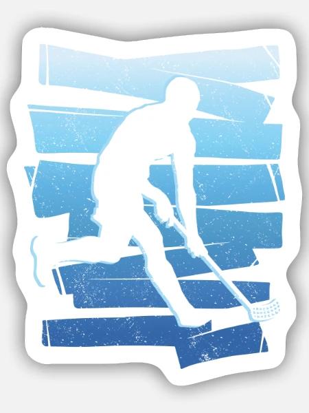 Unihockey Spiel Floorballer Innebandy Floorball - Sticker Größe S (10 x 10 cm) - Mattweiß