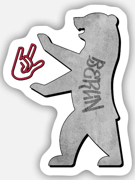 "I love you Berlin" im Graffiti Style - Sticker Größe S (10 x 10 cm) - Mattweiß
