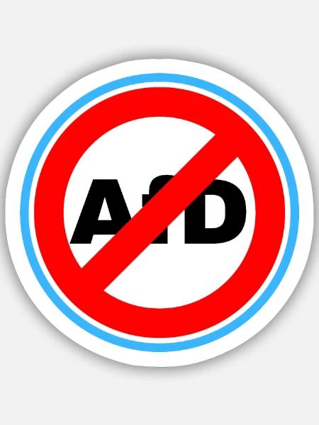AFD Verbot - Sticker Größe S (10 x 10 cm) - Mattweiß